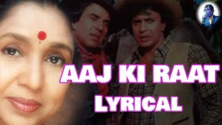 Aaj Ki Raat Raat Bhar Jagenge  Jagir 1984 Scrolling Lyrics [upl. by Orabelle]