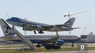 Air Force 1 amp 2 cross paths while leaving Dallas after memorial [upl. by Laraine]