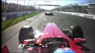 Formula1 2011 Alonso overtakes Rosberg Melbourne HD [upl. by Grae]