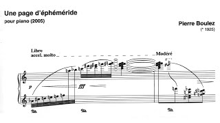 Pierre Boulez  Une Page dÉphéméride Audio  Score [upl. by Romie]