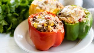 How to Make Easy Stuffed Bell Peppers  The Stay At Home Chef [upl. by Ahsinak]