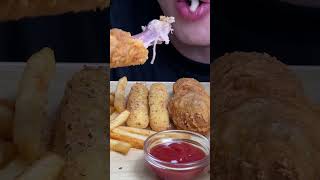 ASMR LOTTERIA Burger Chilly Fries Chicken Corn Cheese Stick 롯데리아 치킨 햄버거치즈스틱 먹방 Mukbang Eating [upl. by Asilehs262]