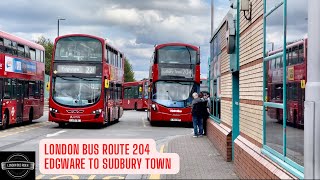 Scenic London Bus 204  Edgware to Sudbury Town [upl. by Ralli518]