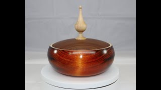 Woodturning 23 Lidded Bowl with finial Bowl Coloured [upl. by Tshombe]