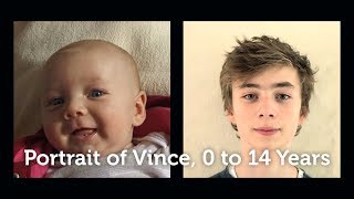 Portrait of Vince Timelapse 0 to 14 years [upl. by Ecyac]