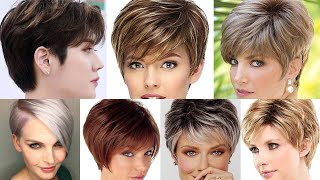 50 stylish short pixie bob haircuts with in 40 to 60 middle age professional women [upl. by Asillim298]