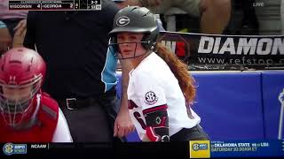 Georgia softballs Sydney Kuma hits home run vs Wisconsin in Clearwater invitational [upl. by Schroder5]