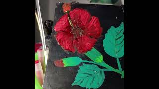 জবাফুল  China rose Art By acrylic colour art shortvideo artpainting drawing viralvideo [upl. by Kenn]