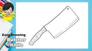 Easy Drawing Butcher Knife [upl. by Rettuc708]