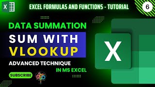 SUM data using VLOOKUP Technique in Excel  Excel formula and functions Tutorial [upl. by Yeslrahc]