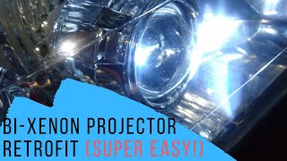 Retrofit Projector BiXenon Headlights DIY EASY [upl. by Anikes]