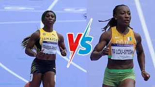 Full Race Shelly Fraser Pryce Vs Ta Lou  Women’s 100m Heats Paris Olympics 2024 [upl. by Laehcim]