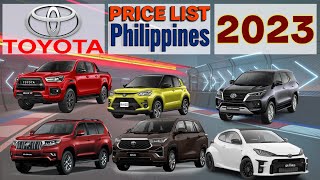 TOYOTA Price List in Philippines 2023 [upl. by March]