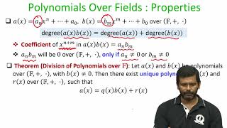 lec67 Polynomials Over Fields and Properties [upl. by Rairb]