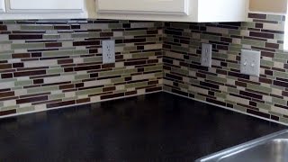 How to install a glass tile backsplash REAL DIY TIPS [upl. by Lahcsap95]