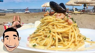 SEAFOOD SPAGHETTI CARBONARA  Seafood Pasta Recipe feat MY DAD [upl. by Assirim104]