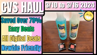 CVS Mini Haul  31024 to 31624  Saved Over 78  All Digital Deals  Super Easy Deals [upl. by Akselav297]