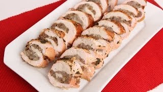 Roasted Stuffed Turkey Breast Recipe  Laura Vitale  Laura in the Kitchen Episode 676 [upl. by Ynaffyt]