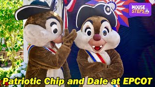 We Meet Patriotic Chip and Dale at EPCOT for the Fourth of July 2024  Walt Disney World [upl. by Emiaj]