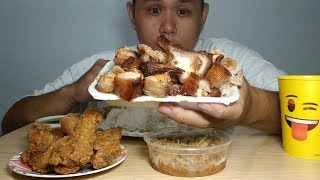 Liempo at pritong leeg ng manok mukbang [upl. by Erlandson]