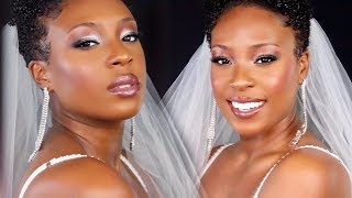 BRIDAL MAKEUP TUTORIAL  Bridal Makeup for Black Women easy  beginner friendly [upl. by Norak]