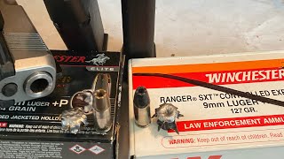 Winchester 124 Grain P Elite defenderBonded Ranger Vs Winchester 127 Grain P Black Ranger Talon [upl. by Otanod570]