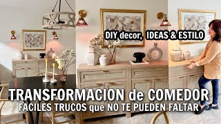 IDEAS para DECORACION ELEGANTE EN EL COMEDOR  CONVIERTE TU COMEDOR en un ESPACIO MEJOR 👌🏻 y DE LUJO [upl. by Aivle]