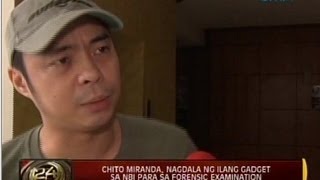 24 Oras Chito Miranda nagdala ng ilang gadget sa NBI para sa forensic examination [upl. by Drofnas]