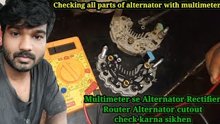 How to Test an Alternator Testing the Voltage Regulator Diode rectifier and Stator [upl. by Ardath820]