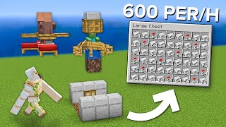 Minecraft EASY Iron Farm  600 Per Hour [upl. by Anyrb346]