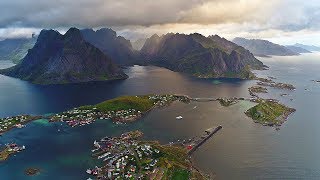 ⭐️ Beautiful Lofoten Norway  Arctic Circle AERIAL DRONE 4K VIDEO [upl. by Surovy]