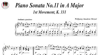 Piano Sonata No11 in A Major 1st Movement K 331  Wolfgang Amadeus Mozart Piano Sheet Music [upl. by Ekihc884]