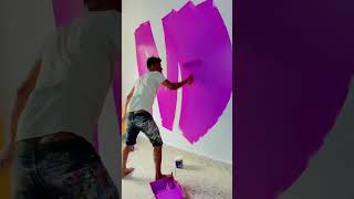 Wall painting pink collar 🏡walldesigne dance wallart painting [upl. by Angell]