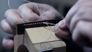 How to sew leather by hand with goodlooking stitching line on both sides Consistent saddle stitch [upl. by Meeki]