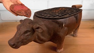 Restoring Japanese Hibatchi Grill  Cast Iron Restoration [upl. by Covell]