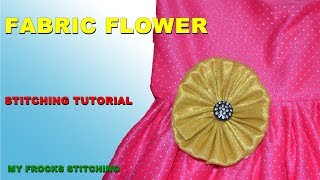 easy fabric flower  malayalam with english sub title [upl. by Marcile]