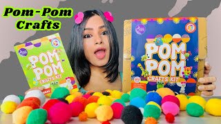 PomPom Back to School Supplies😱 crafteraditi diy pompomcraft shorts handmade CrafterAditi [upl. by Amadeus161]