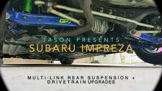 Subaru Impreza Sport  multilink rear suspension and driveline upgrades [upl. by Gnah344]