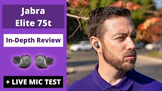 Jabra Elite 75T Review  LIVE MIC TESTS [upl. by Nylicaj94]