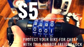 Combo Cable Bike Lock from Harbor Freight for less than 5 [upl. by Akinej242]