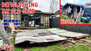 Demolishing An Old Shed  Extension Preparation 1930s SemiDetached Bungalow Renovation [upl. by Myke]