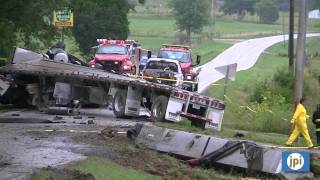 091911 Semi crash kills driver on Russellville Road [upl. by Aicen923]