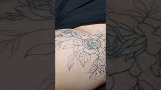 Black amp gray flower design tattoo shorts subscribe [upl. by Vieva]