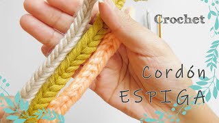 Como tejer a crochet ganchillo CORDON ESPIGA [upl. by Carhart]