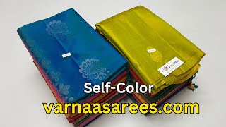 Selfcolor soft silk sarees  soft silk sarees  Varnaa Soft Silk Sarees  varnaasareescom [upl. by Brackett346]