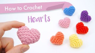 How to Crochet Classic Hearts  Beginner Pattern and Tutorial [upl. by Notlrahc]