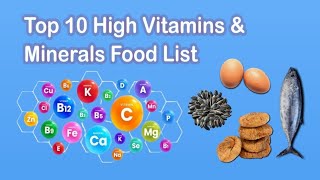 10 Multivitamin Food List  High Vitamins And Minerals Rich Food  Per 100g [upl. by Reinald64]