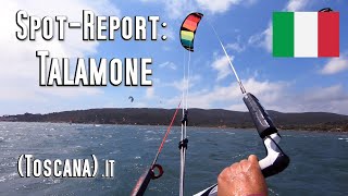 SpotReport Talamone  Toskana in Italy Kitesurfen amp Windsurfen Thermikspot Camping Kiteschule [upl. by Holly]