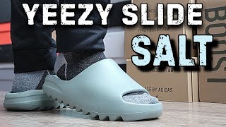 Most Comfortable Slides  Yeezy Slide quotSaltquot Review amp On Feet [upl. by Bancroft]