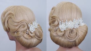 CHIGNON BAS CHIGNON FLEUR TUTO CHIGNON MARIAGE CHIGNON LÉGENDER COIFFURE DE MARIAGE [upl. by Rica]